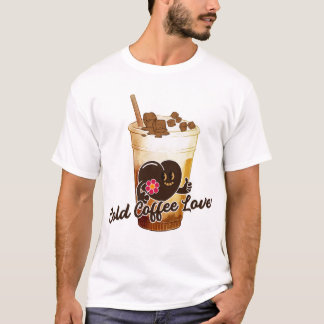 Cold Coffee Lover Cat Kawaii Anime Retro T-Shirt