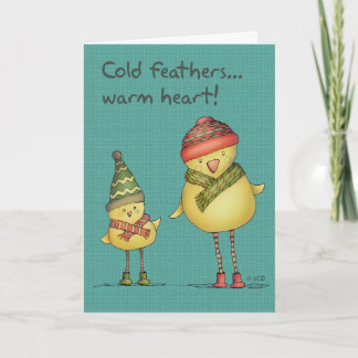 Cold Feathers Greeting Card - teal