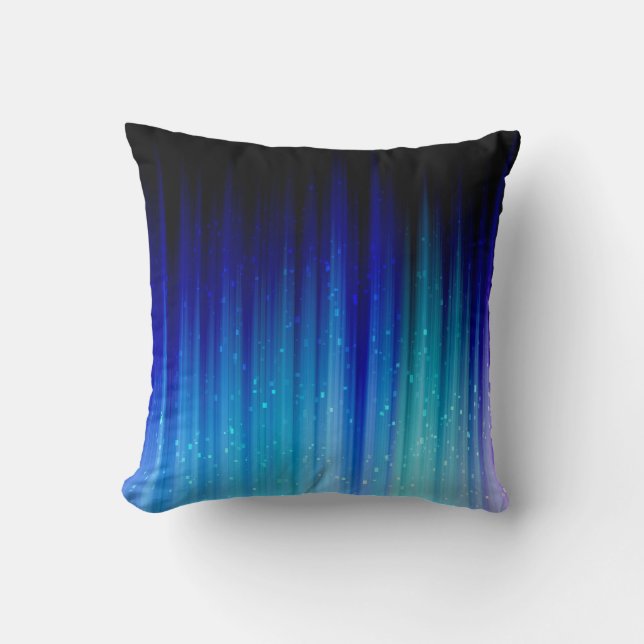 Cold Fire - Blue Teal Purple Streaks Pattern Cushion (Front)
