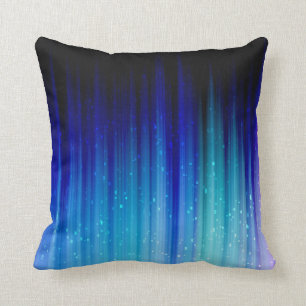 Cold Fire - Blue Teal Purple Streaks Pattern Cushion