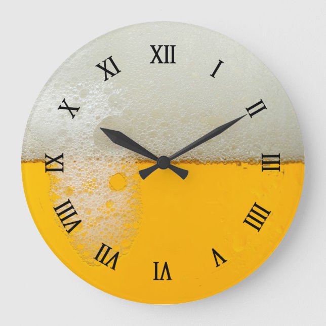 Cold Fresh Beer Large Clock (Front)