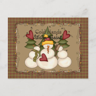 Cold Hands Warm Heart Snowman Postcard