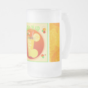 Cold Juice Beverage Yellow Frosted Mug