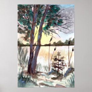 Cold Lake in Winter Poster