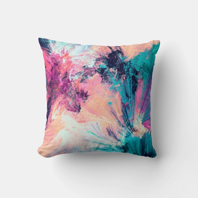 Cold multicolor beautiful futuristic pattern. Abst Cushion (Front)