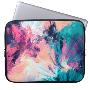 Cold multicolor beautiful futuristic pattern. Abst Laptop Sleeve