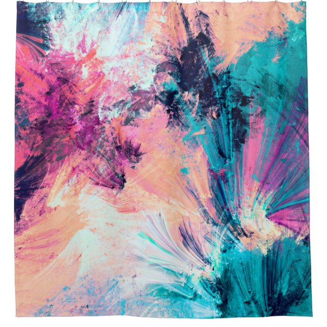 Cold multicolor beautiful futuristic pattern. Abst Shower Curtain (Front)
