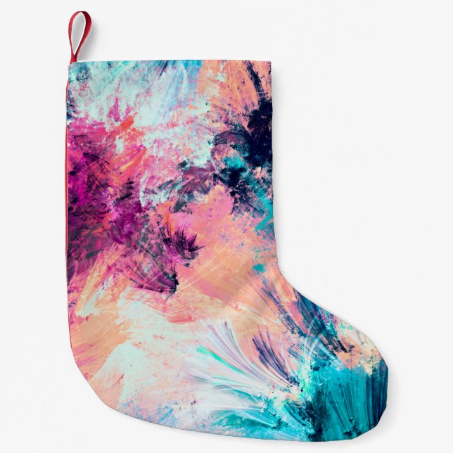 Cold multicolor beautiful futuristic pattern. Abst Small Christmas Stocking (Front)