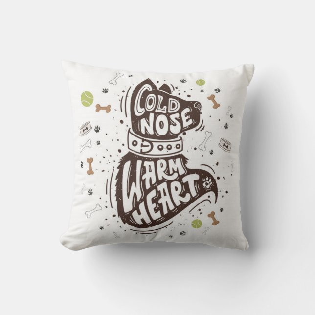 Cold Nose Warm Heart Cushion (Front)