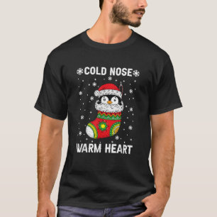Cold Nose Warm Heart Penguin Christmas Ugly Xmas  T-Shirt