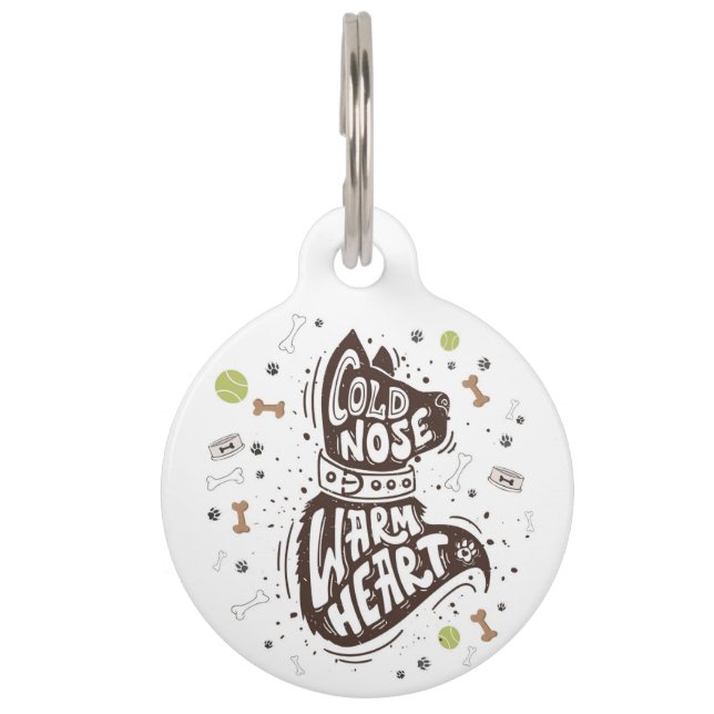 Cold Nose Warm Heart Pet Tag (Front)