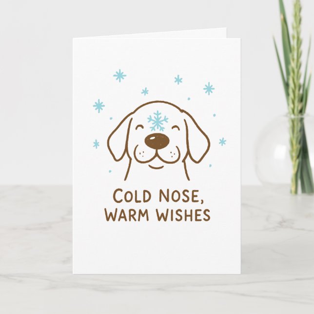 Cold Nose, Warm Wishes - Cute Christmas Card (Front)