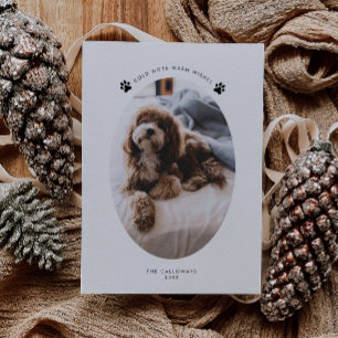 Cold Nose Warm Wishes Dog Photo Christmas Holiday Card