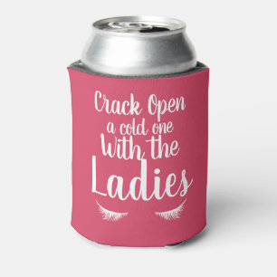 Cold One with the Ladies Eyelashes   Personalised Can Cooler