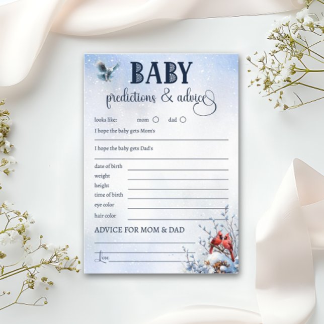 Cold Outside Bird Snowflake Predictions Advice Flyer (Creator Uploaded)