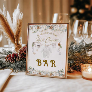 Cold Outside Clothest Line Baby Shower Bar Poster