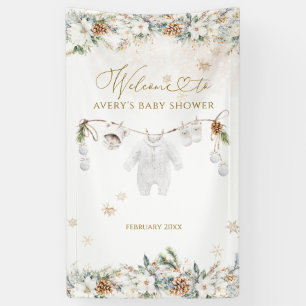 Cold Outside Clothest Line Baby Shower Welcome Banner