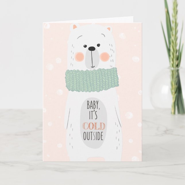 Cold outside / Keep you warm | Cute Christmas Card (Front)