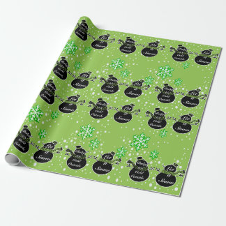Cold Outside Light-Green wrapping paper