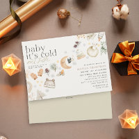 Cold Outside Winter Baby Shower Neutral Colour