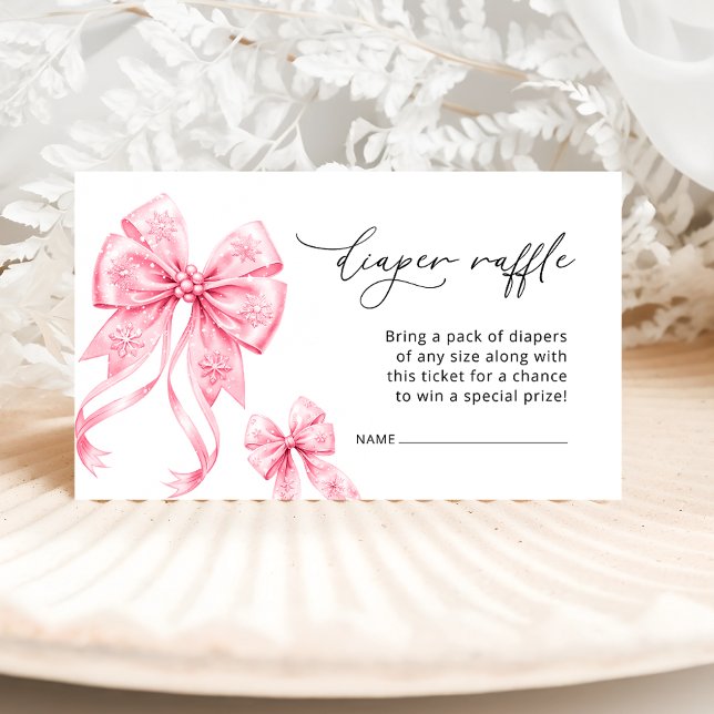 Cold Outside Winter Bow Diaper Raffle Enclosure Card (Creator Uploaded)