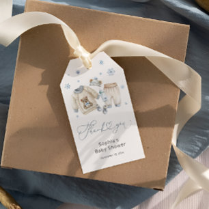 Cold Outside Winter Boy Baby Shower Thank You Gift Tags