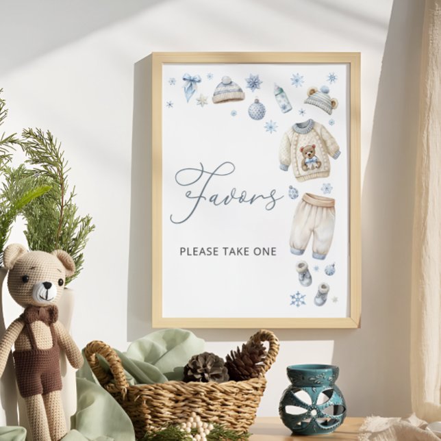 Cold Outside Winter Clothes Baby Shower Favours Poster (Creator Uploaded)