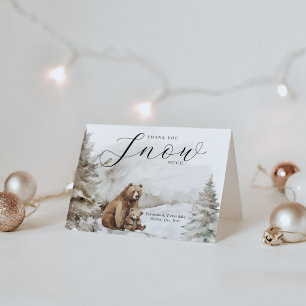 Cold Outside Winter Forest Neutral Baby Shower Thank You Card