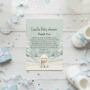 Cold Outside Winter Polar Bear Gender Neutral  Thank You Card