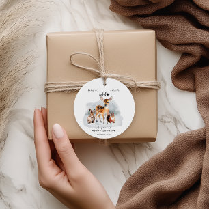 Cold Outside Winter Woodland Animals Snow Favour Tags