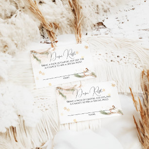 Cold Outside Woodland Bear Winter Diaper Raffle Enclosure Card