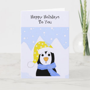 Cold Penguin Holiday Card