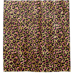 Cold pink leopard pattern Shower Curtain