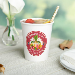 Cold Pressed Juice Smoothies fruit shop staff nam Paper Cups