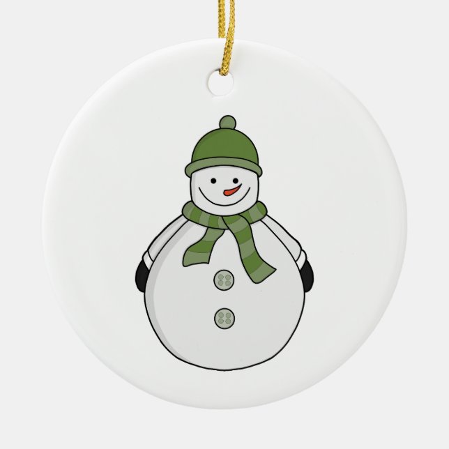 Cold snowman ceramic tree decoration (Front)