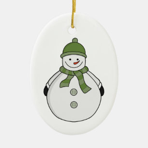 Cold snowman ceramic tree decoration