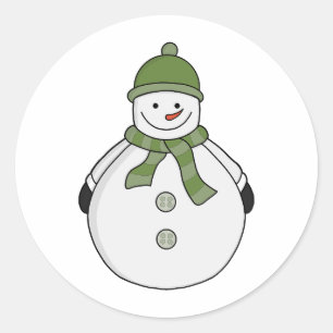 Cold snowman classic round sticker