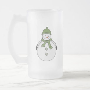 Cold snowman frosted glass beer mug