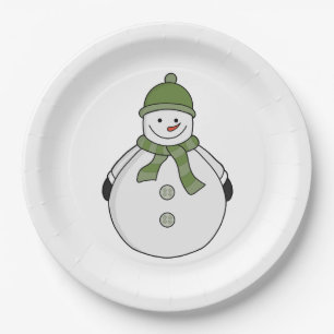Cold snowman paper plate
