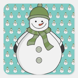 Cold snowman square sticker