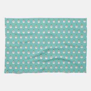 Cold snowman tea towel