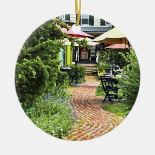 Cold Spring NY - Outdoor Dining on the Patio Ceramic Tree Decoration