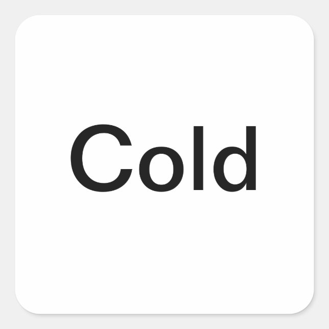 "Cold" Temperature Setting Labels/ Square Sticker (Front)