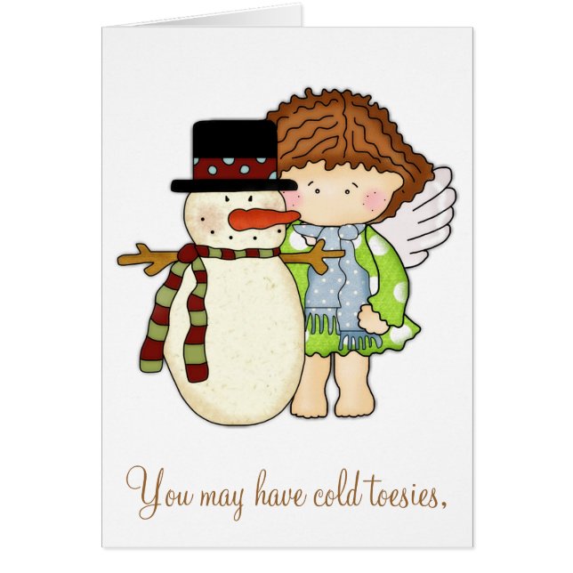 Cold Toesies & Warm Heart Winter Angel Card (Front)
