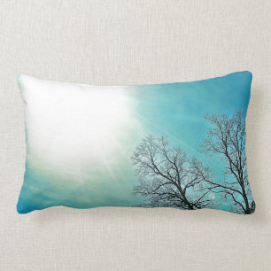 Cold Trees & A Winter Sun Nature Art Lumbar Cushion