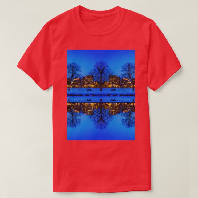 Cold view Warm city lights T-Shirt (Design Front)