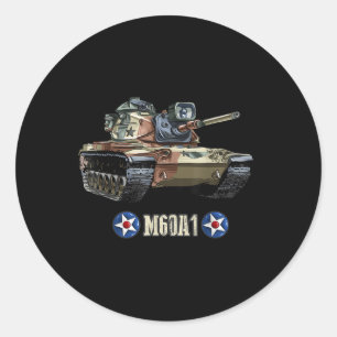 Cold War American M60a1 Heavy Tank Classic Round Sticker