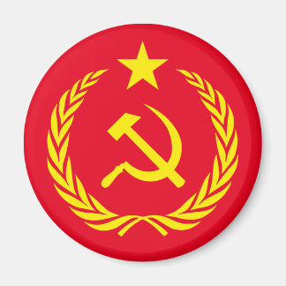 Cold War Communist Flag Round Magnet