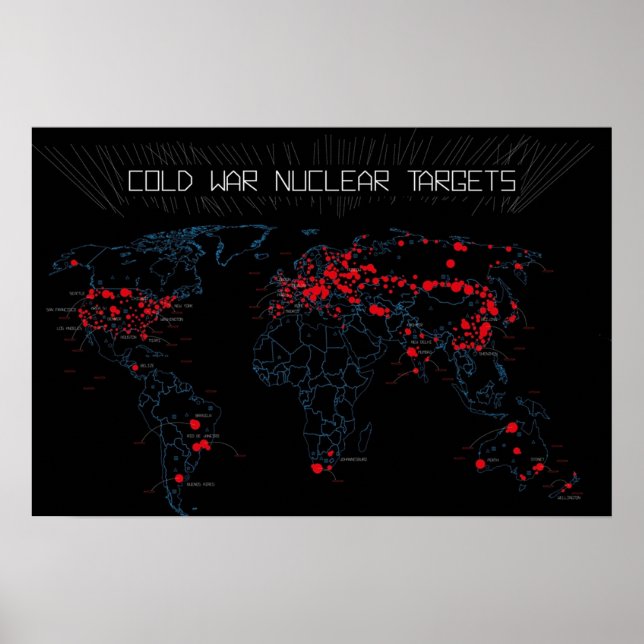 Cold War Nuclear Targets Map Poster (Front)