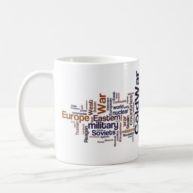 Cold War Word Cloud Coffee Mug (Left)
